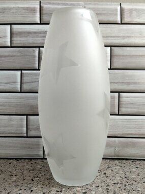 Modern Frosted Glass / Clear Glass Stars Pattern Vase
